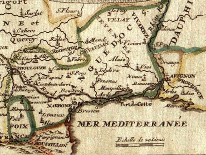 Ancienne carte du Languedoc