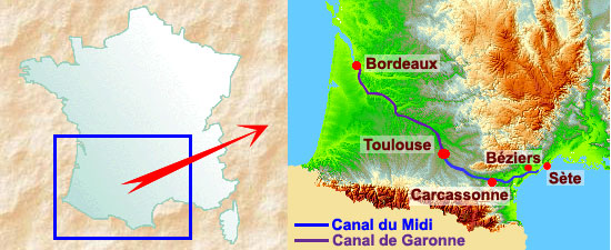 Carte de France et Sud-Ouest