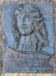 Plaque commémorative de Paul Riquet à Saint-Ferréol, pour le tricentenaire de sa mort