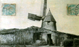 Magnifique carte postale montrant le Moulin du Pech, voilà un siècle